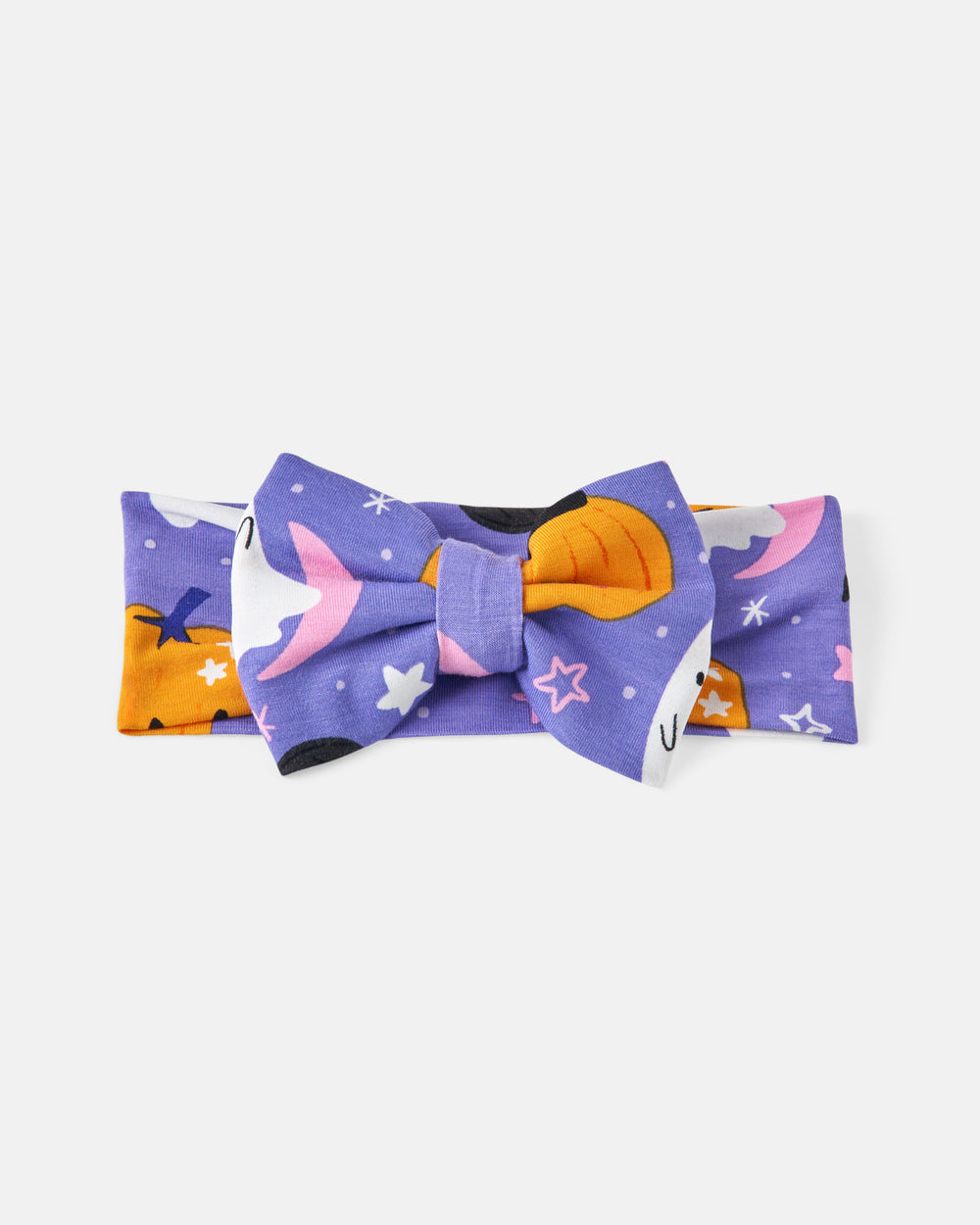 Flat lay of the Moonlit Magic Purple Luxe Bow Headband