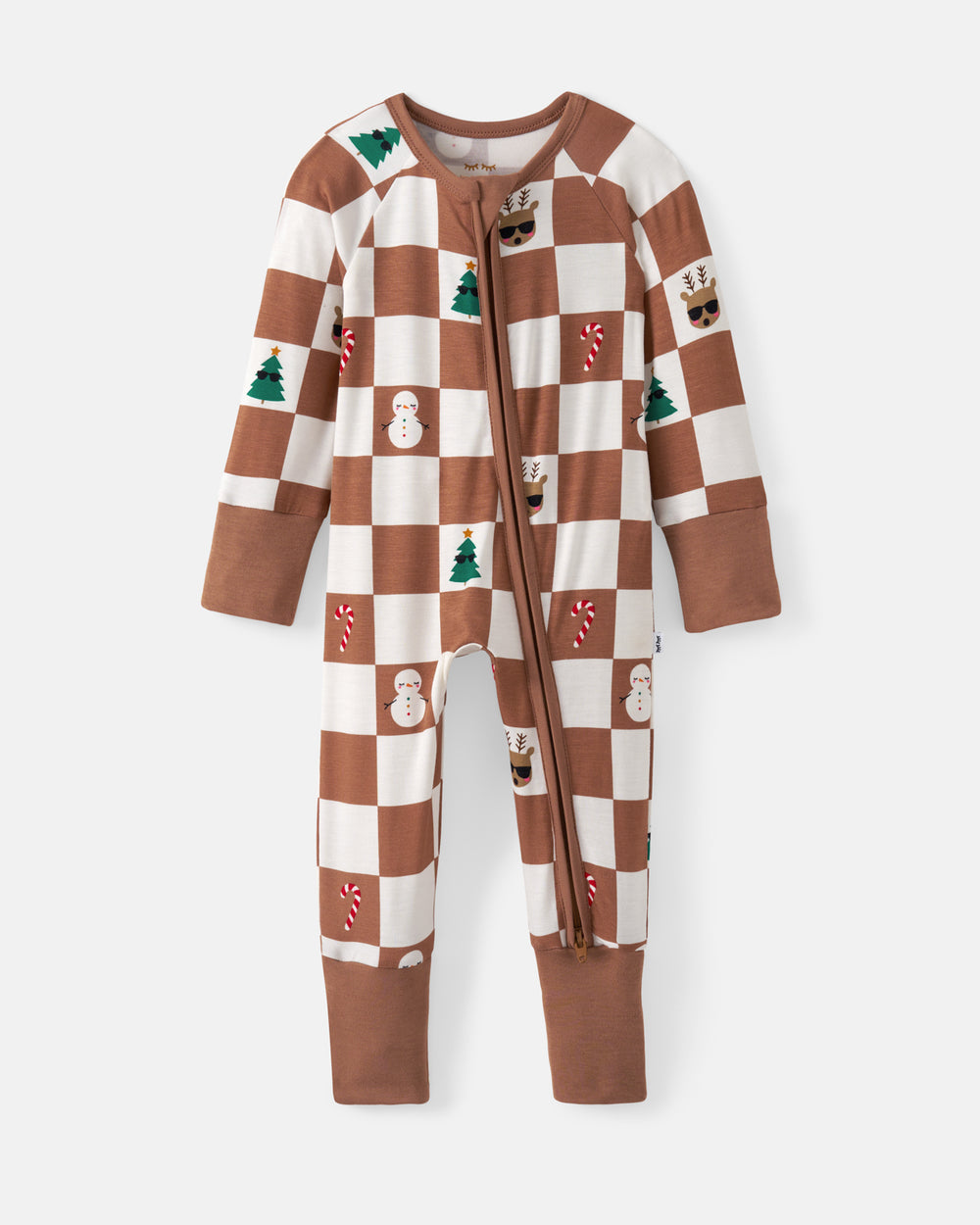 Flat lay of the Holiday Checks Zippy