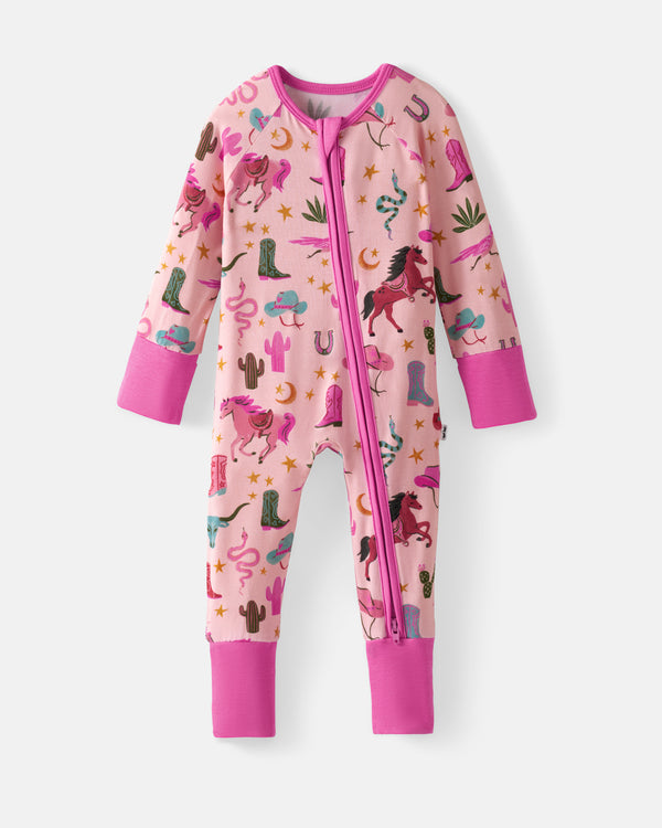 Flat lay of the Pink Rancher Roundup Zippy