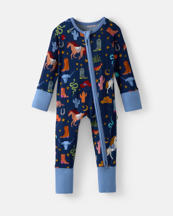 Flat lay of the Blue Rancher Roundup Zippy