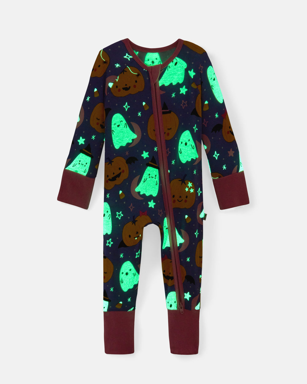 Flat lay of the glow in the dark Moonlit Magic Purple Zippy