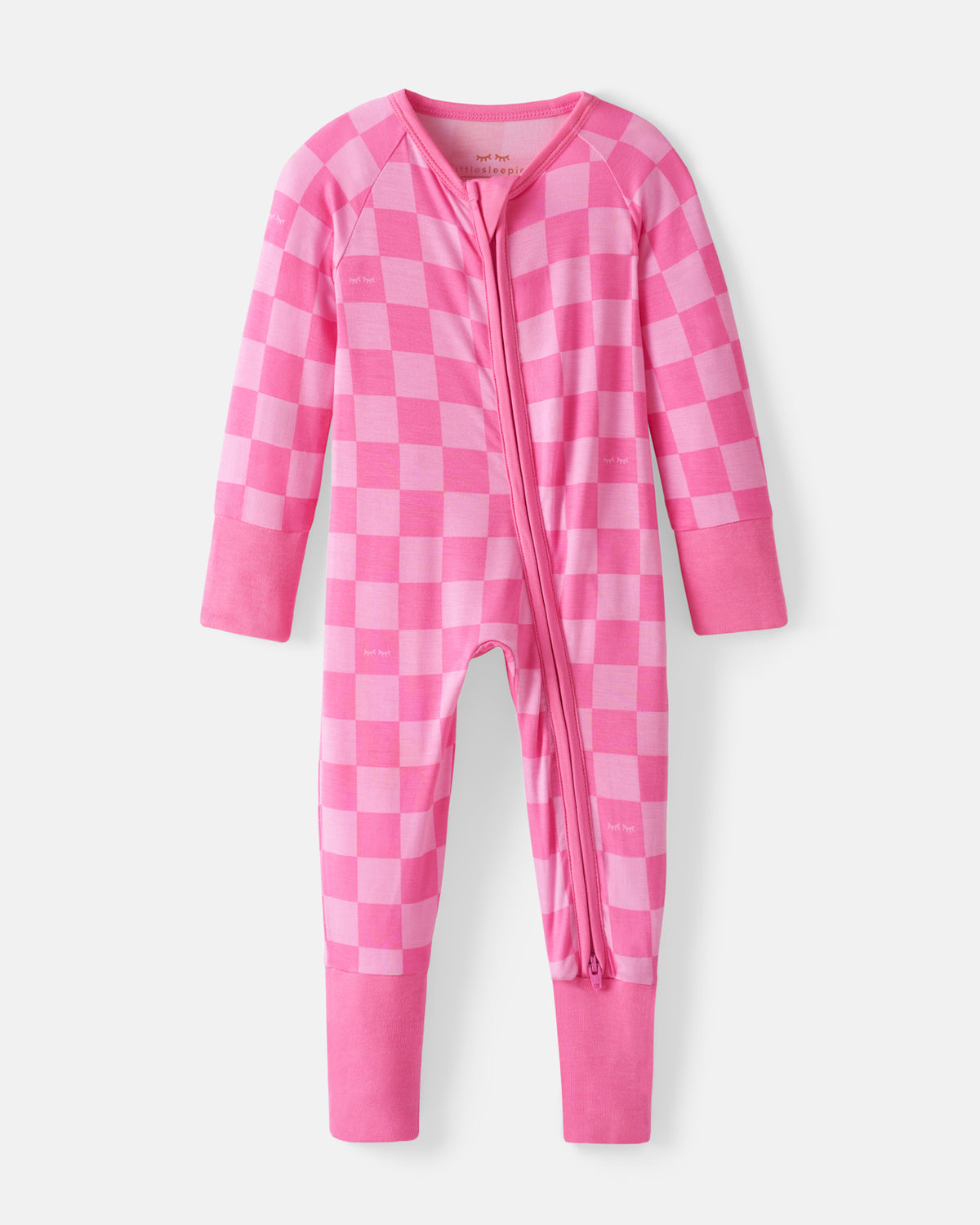Flat lay of the Sweet Raspberry Checks Zippy