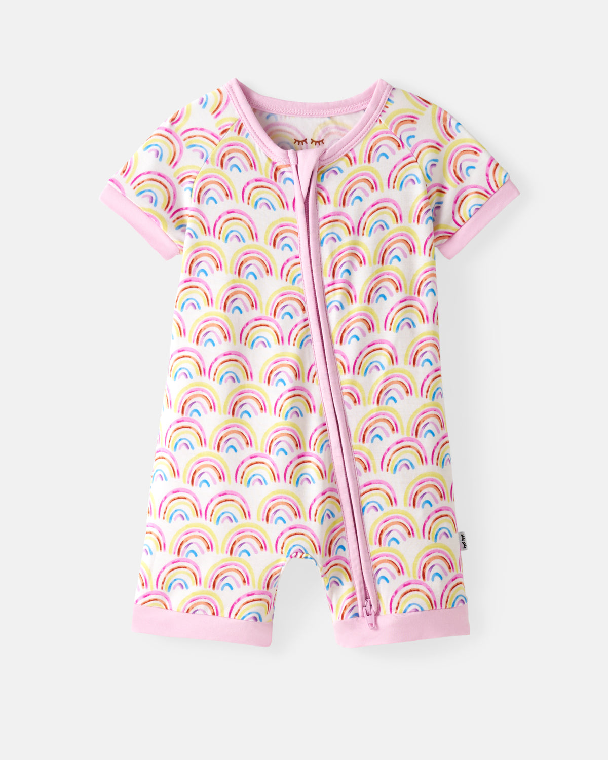 Flat lay of the Pastel Rainbows Shorty Zippy