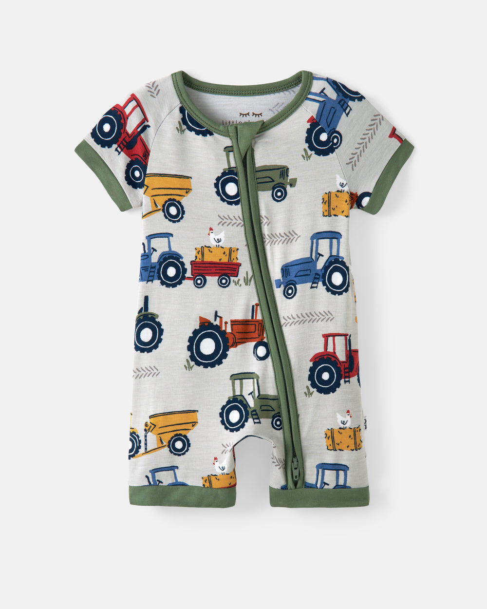 Flat lay of the Tractor Tales Shorty Zippy
