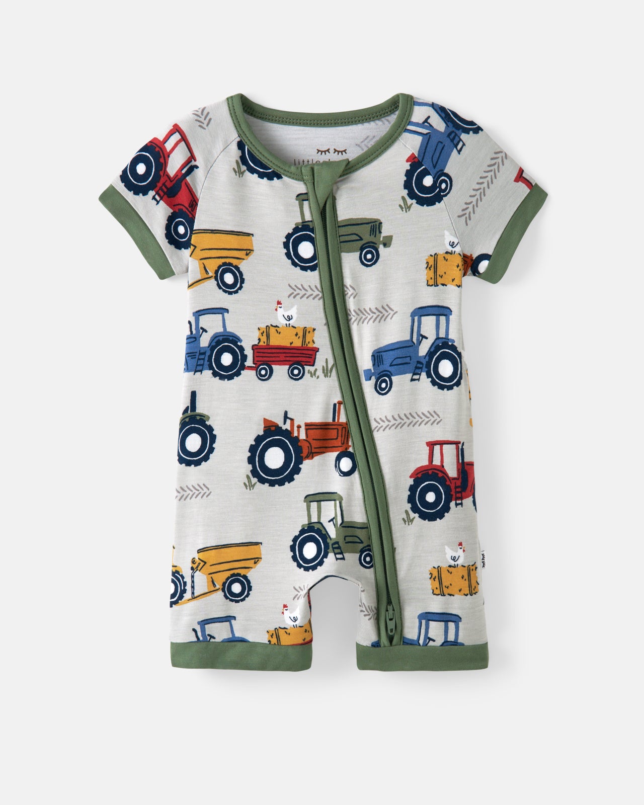 Flat lay of the Tractor Tales Shorty Zippy