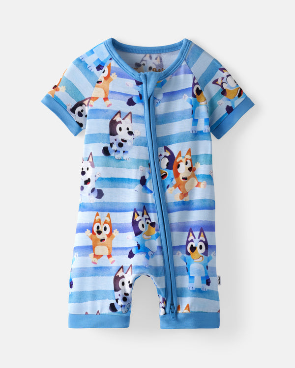 Flat lay of the Bluey Dance All Day Shorty Zippy