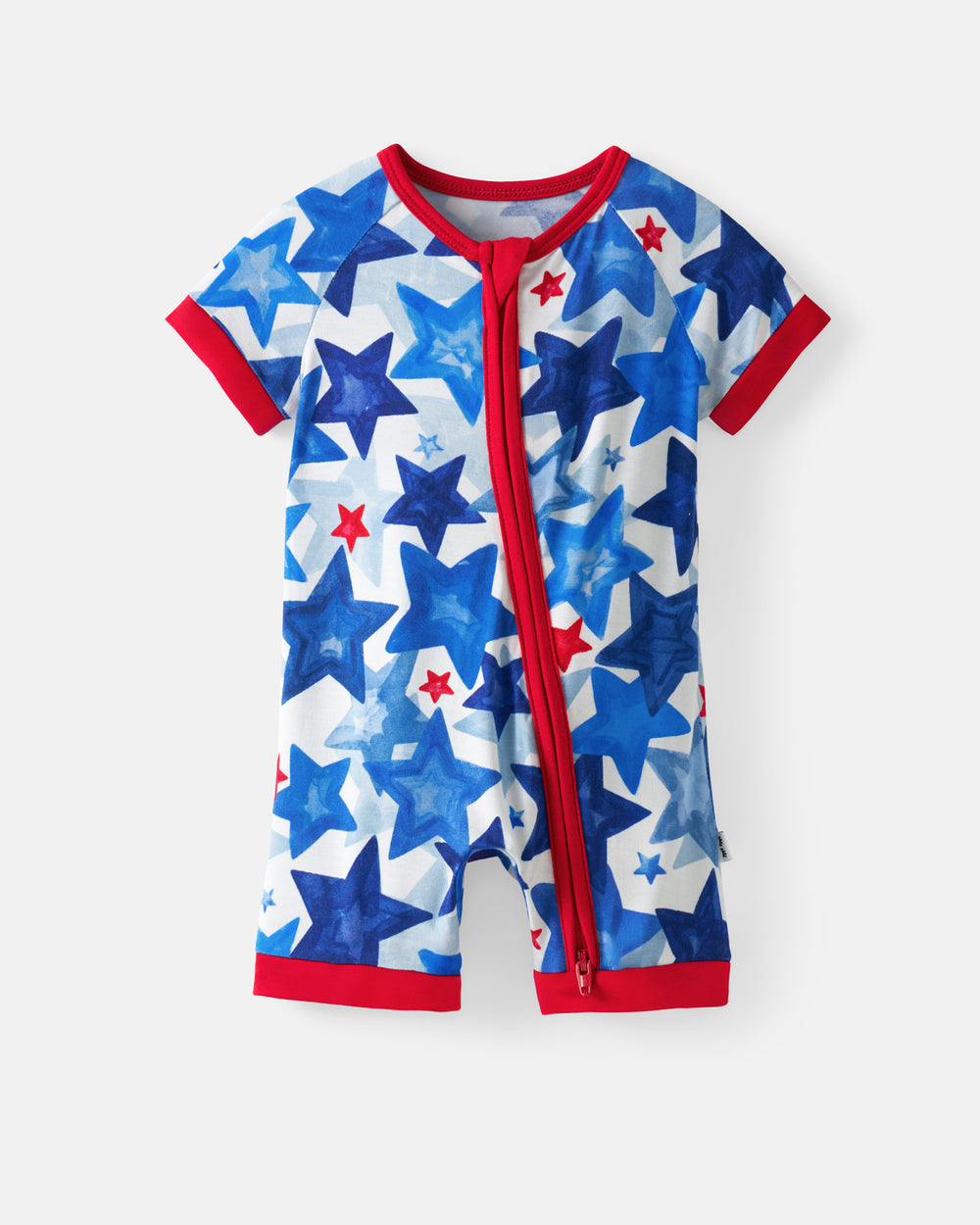 Flat lay of the Starry Splash Shorty Zippy