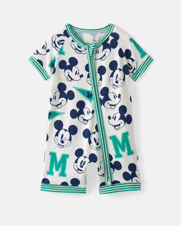 Flat lay of the Disney Varsity Mickey Mouse Shorty Zippy