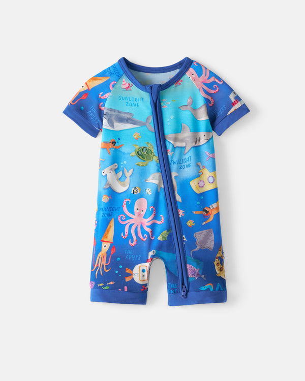 Flat lay of the Underwater Discovery Shorty Zippy