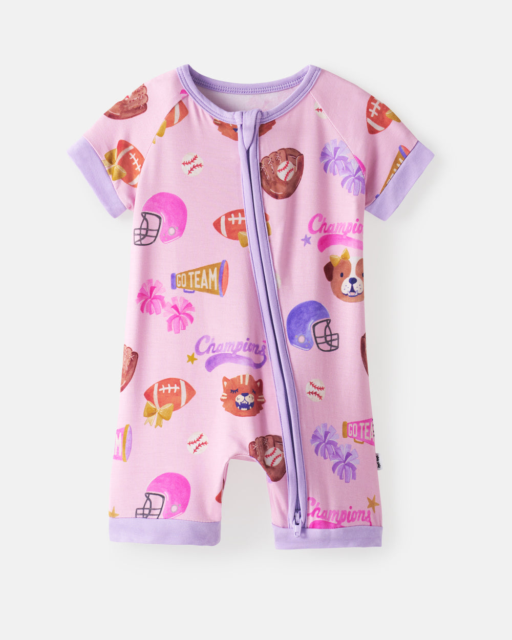 Flat lay of the Team Spirit Pink Shorty Zippy