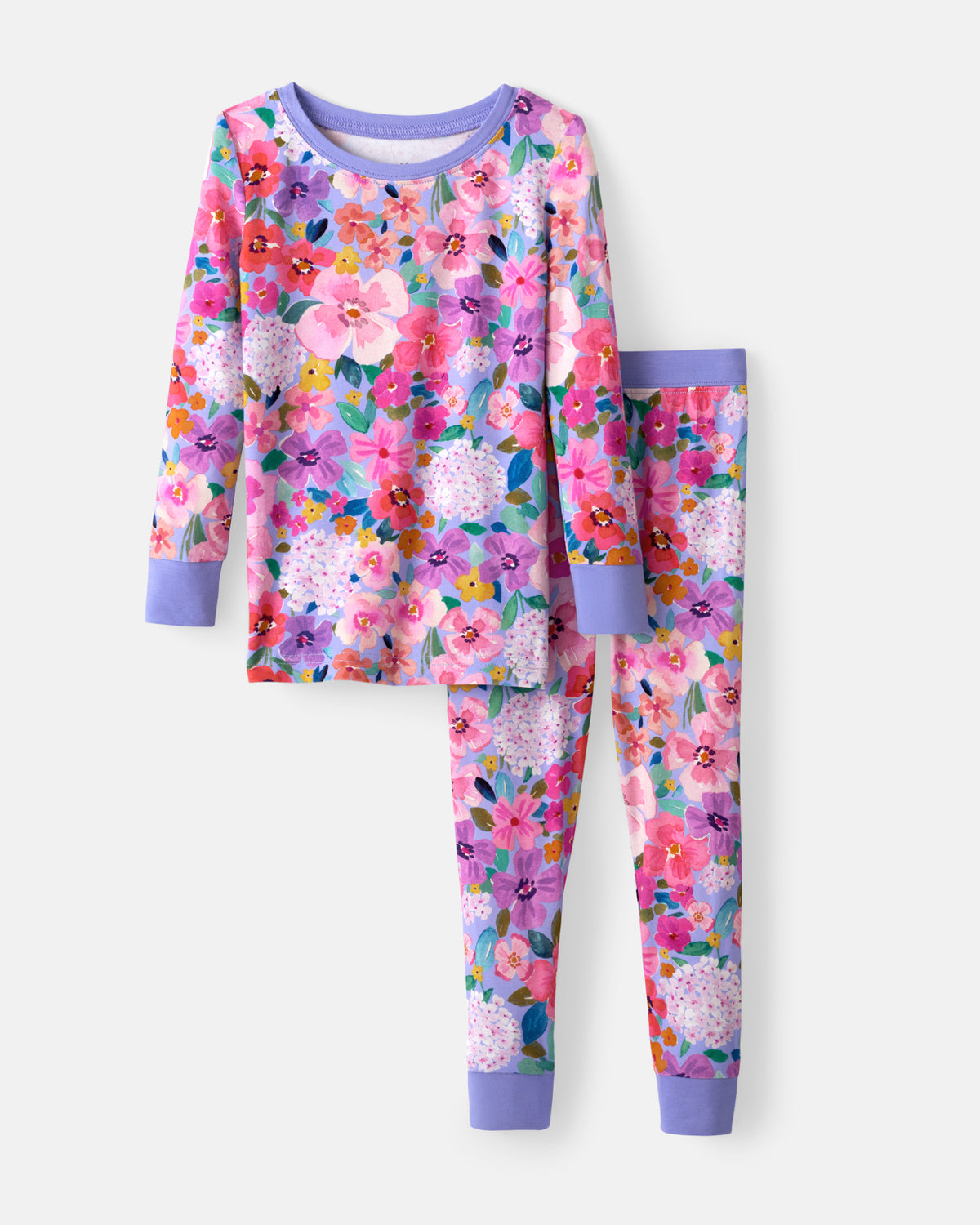 Flat lay of the Sweet Sprigs Two-Piece Pajama Set