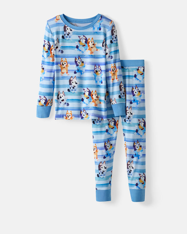 Flat lay of the Bluey Dance All Day Two-Piece Pajama Set