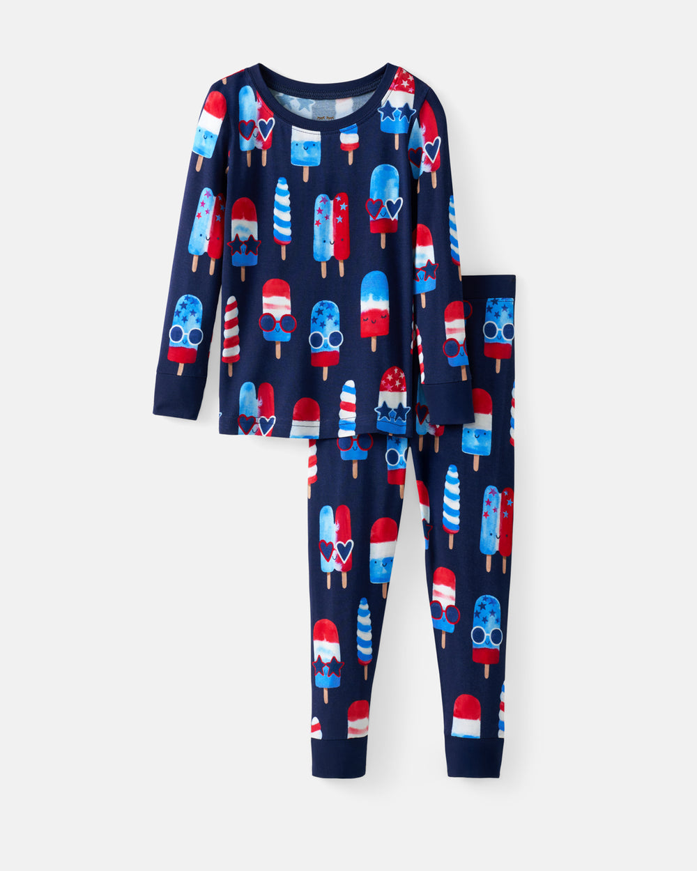 Flat lay of the Sparkle Treats Two-Piece Pajama Set