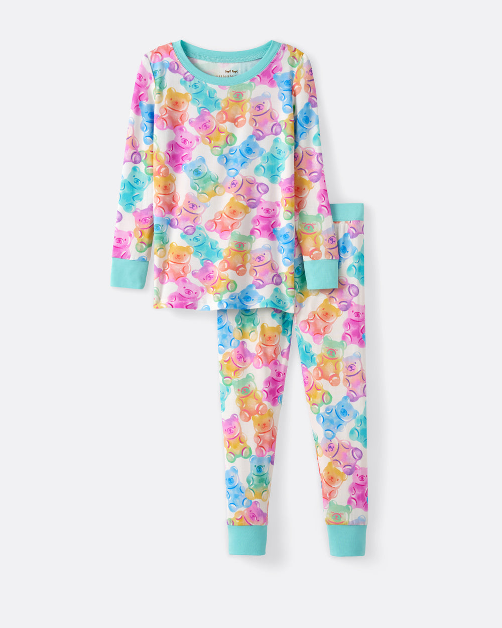 Flat lay of the Gummy Giggles Two-Piece Pajama Set