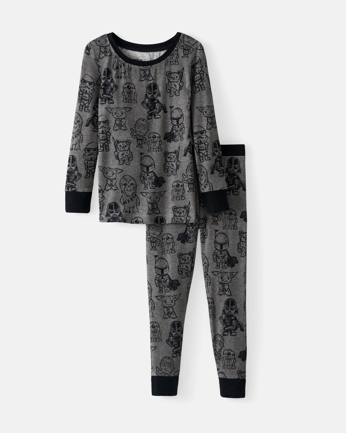 Flat lay of the Star Wars Far, Far, Away Friends Two-Piece Pajama Set