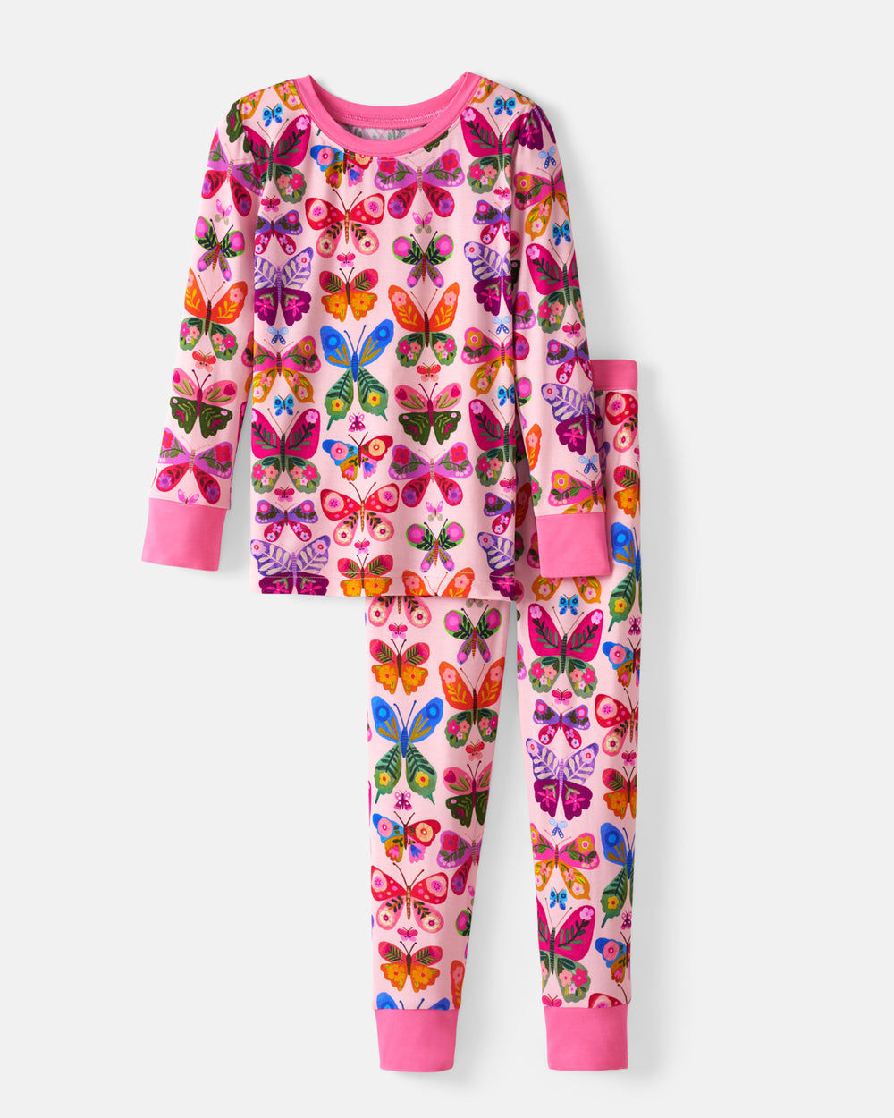 Flat lay of the Flutter Garden Two-Piece Pajama Set
