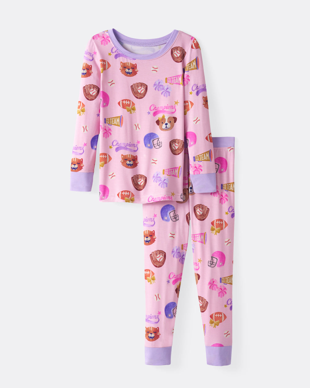 Flat of the Team Spirit Pink Two-Piece Pajama Set