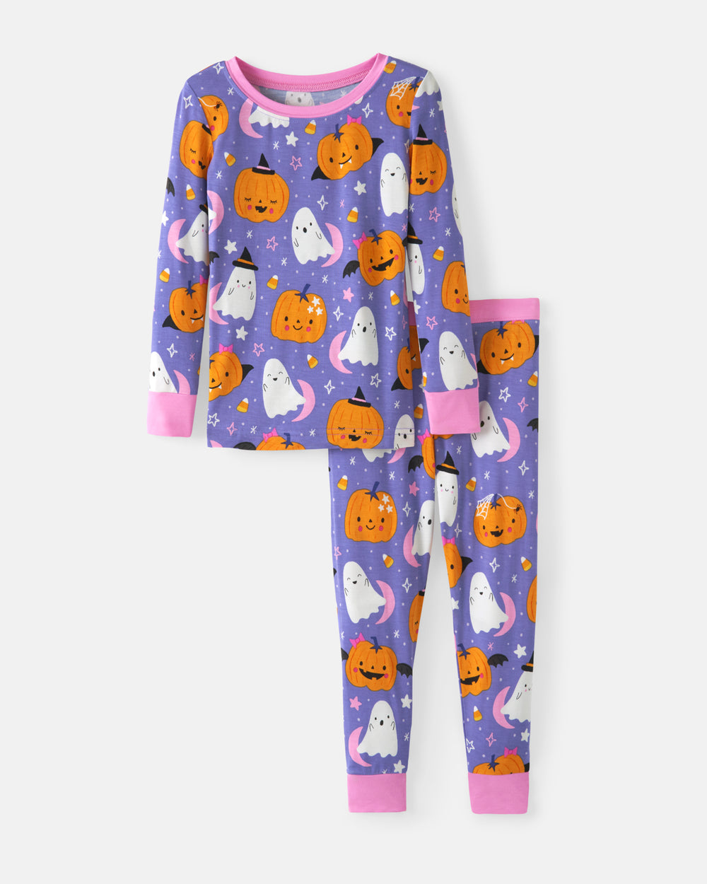 Flat lay of the Moonlit Magic Purple Two-Piece Pajama Set