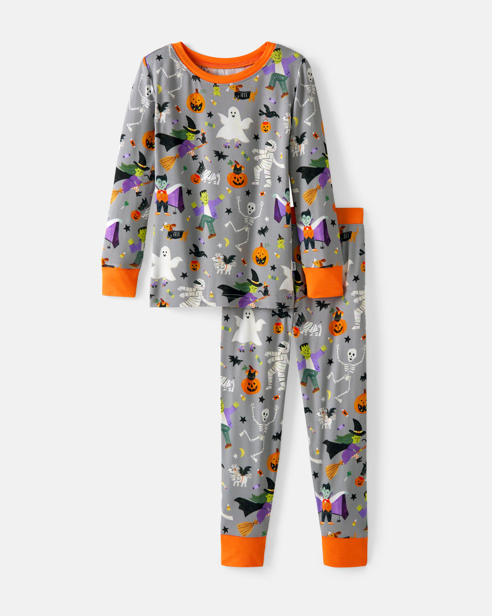 Flat lay of the Dracula's Disco Two-Piece Pajama Set