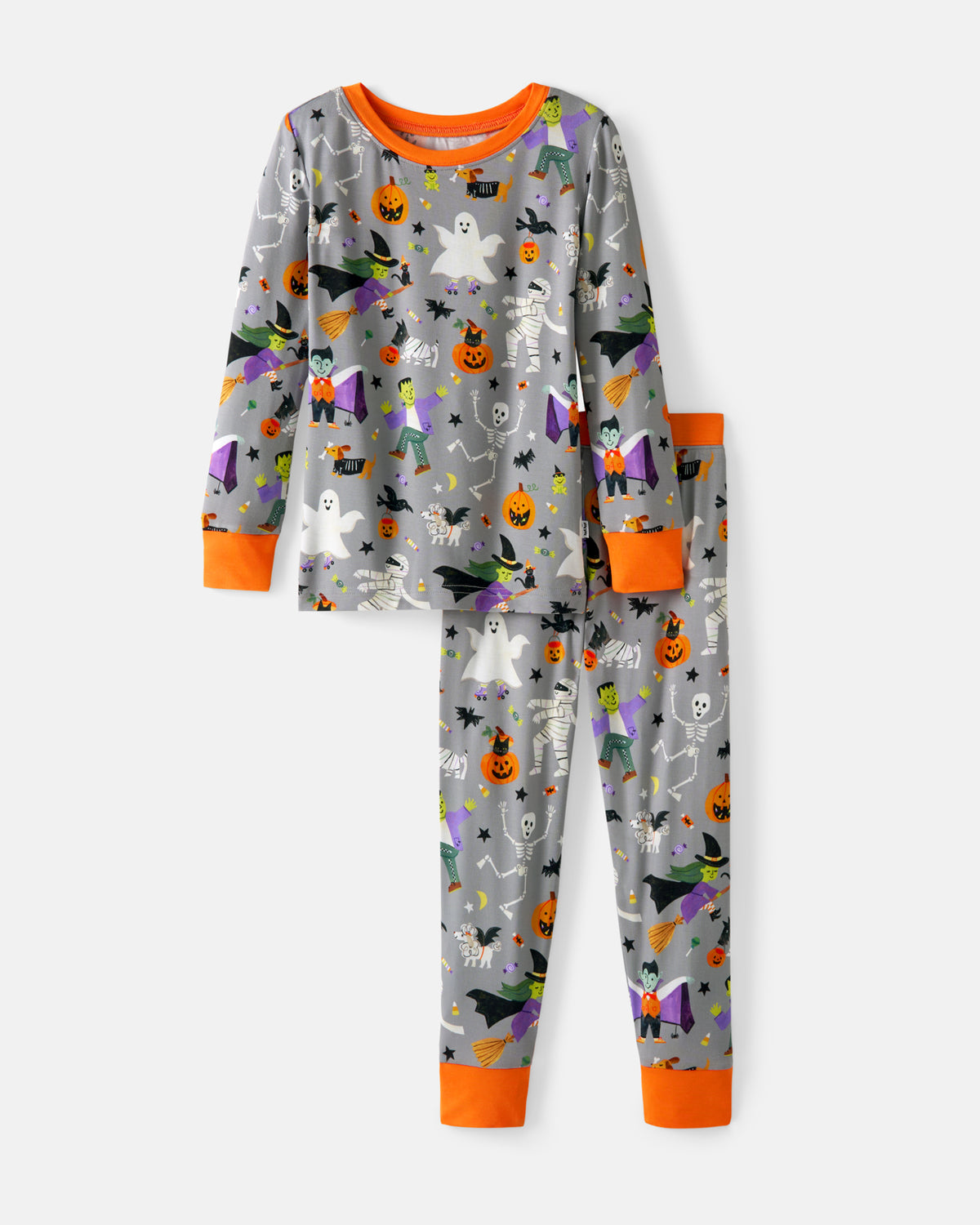 Flat lay of the Dracula's Disco Two-Piece Pajama Set