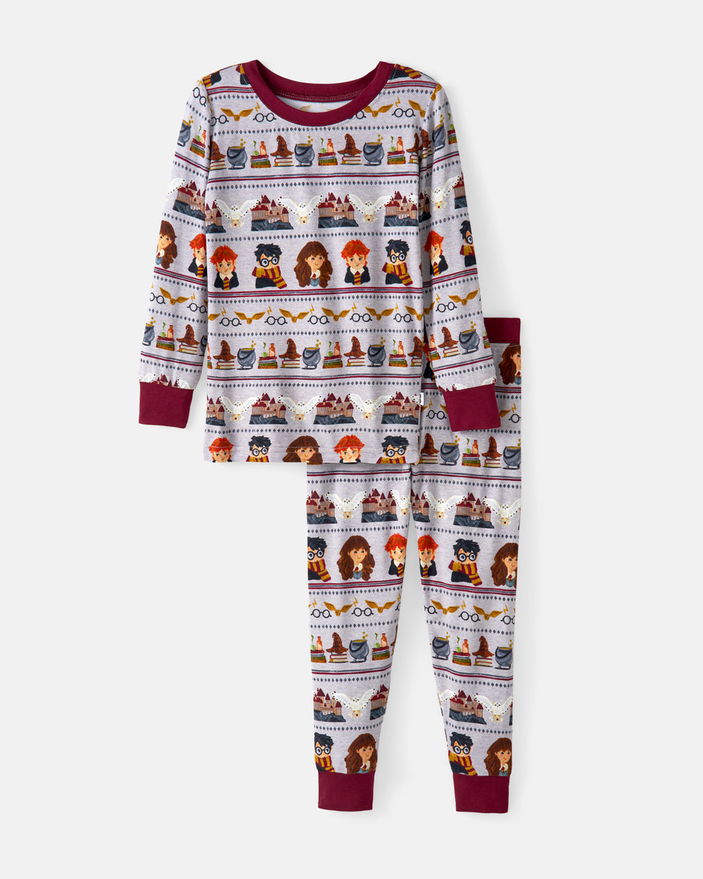 Flat lay of the Harry Potter™ Spellbinding Studies Two-Piece Pajama Set