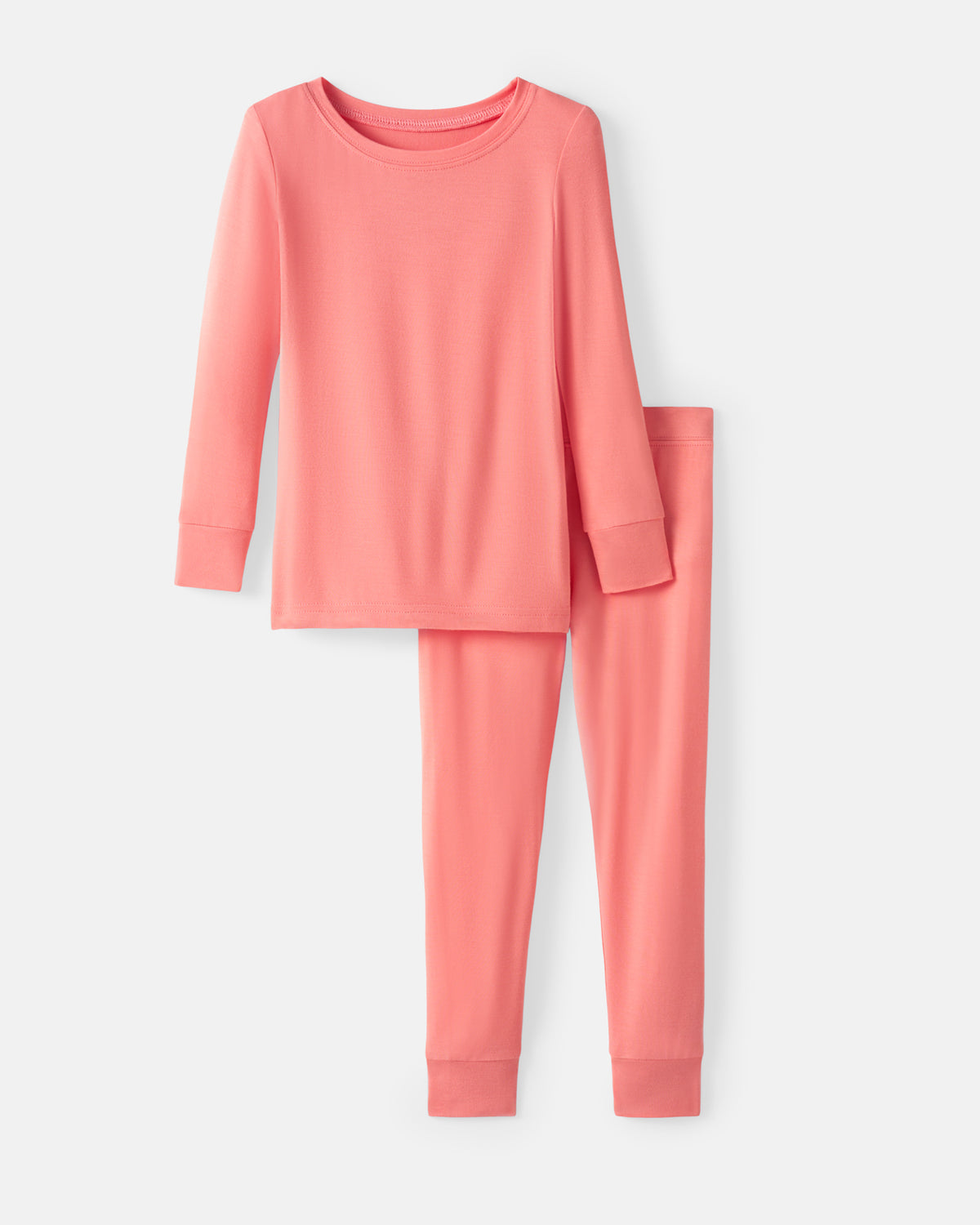 Flat lay of the Sweet Papaya Two-Piece Pajama Set