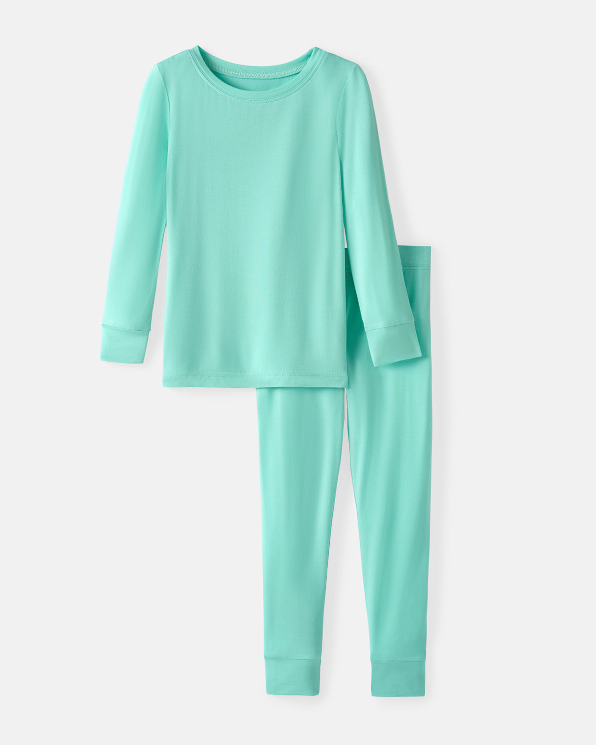 Flat lay of the Ocean Mist Two-Piece Pajama Set