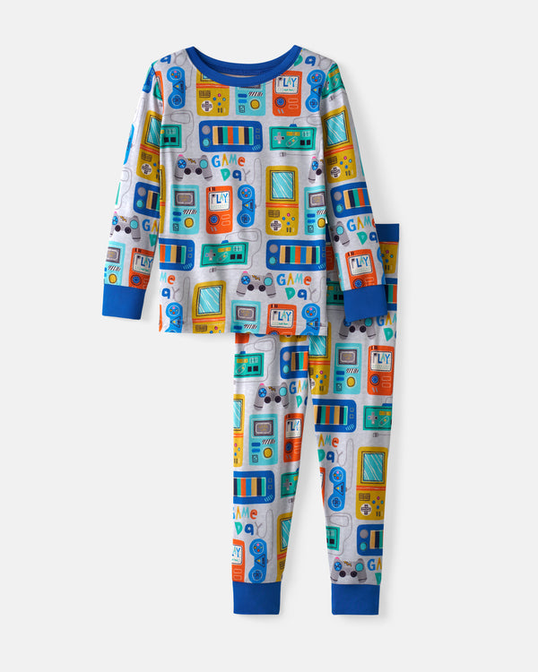 Flat lay of the Game On Two-Piece Pajama Set