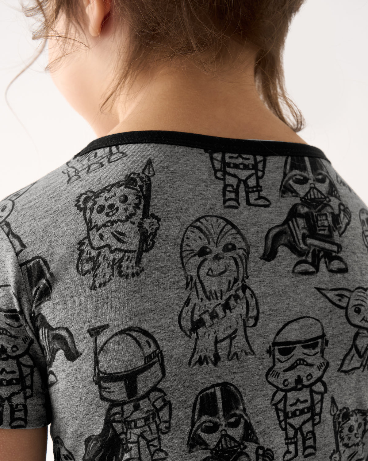 Close up of the Star Wars Far, Far, Away Friends Short Sleeve Pajama Top