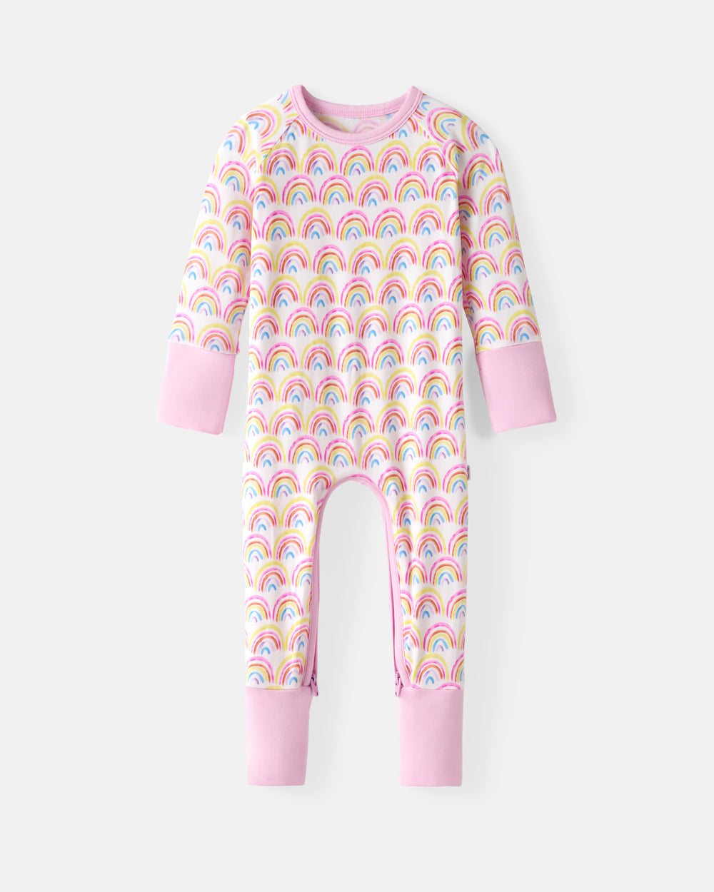 Flat lay of the Pastel Rainbows Crescent Zippy