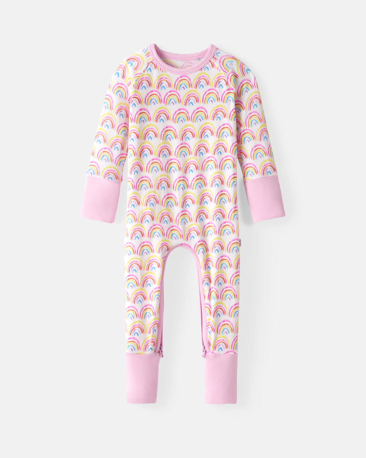 Flat lay of the Pastel Rainbows Crescent Zippy