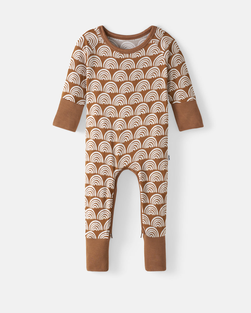 Flat lay of the Rust Rainbows Crescent Zippy