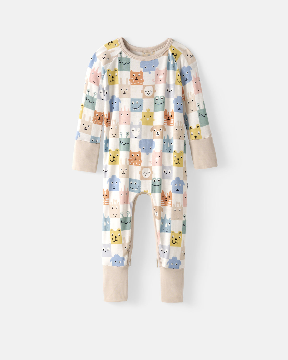 Flat lay of the Check Mates Crescent Zippy