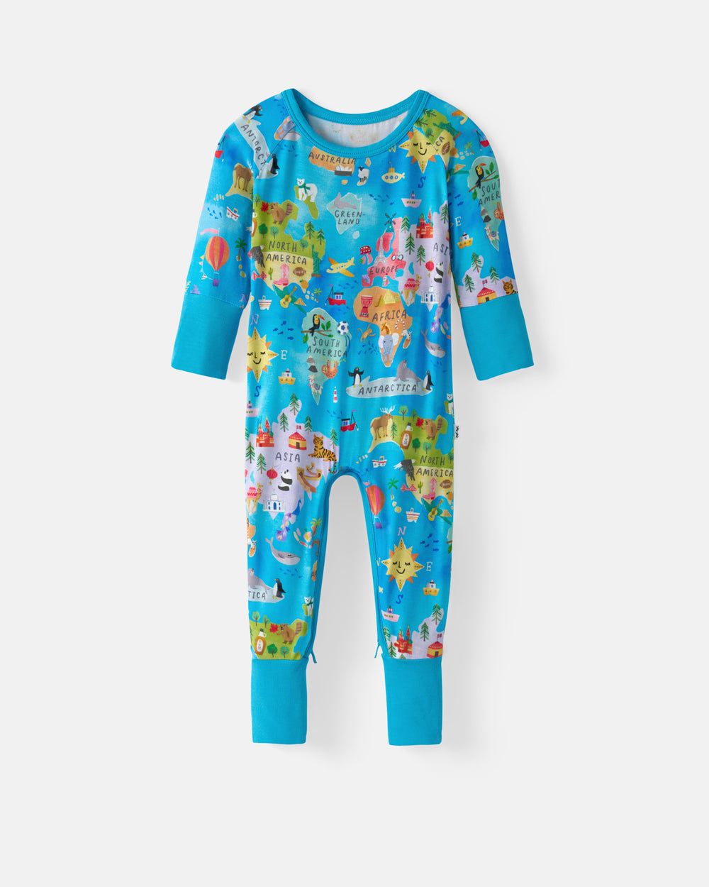 Flat lay of the Around The World Crescent Zippy