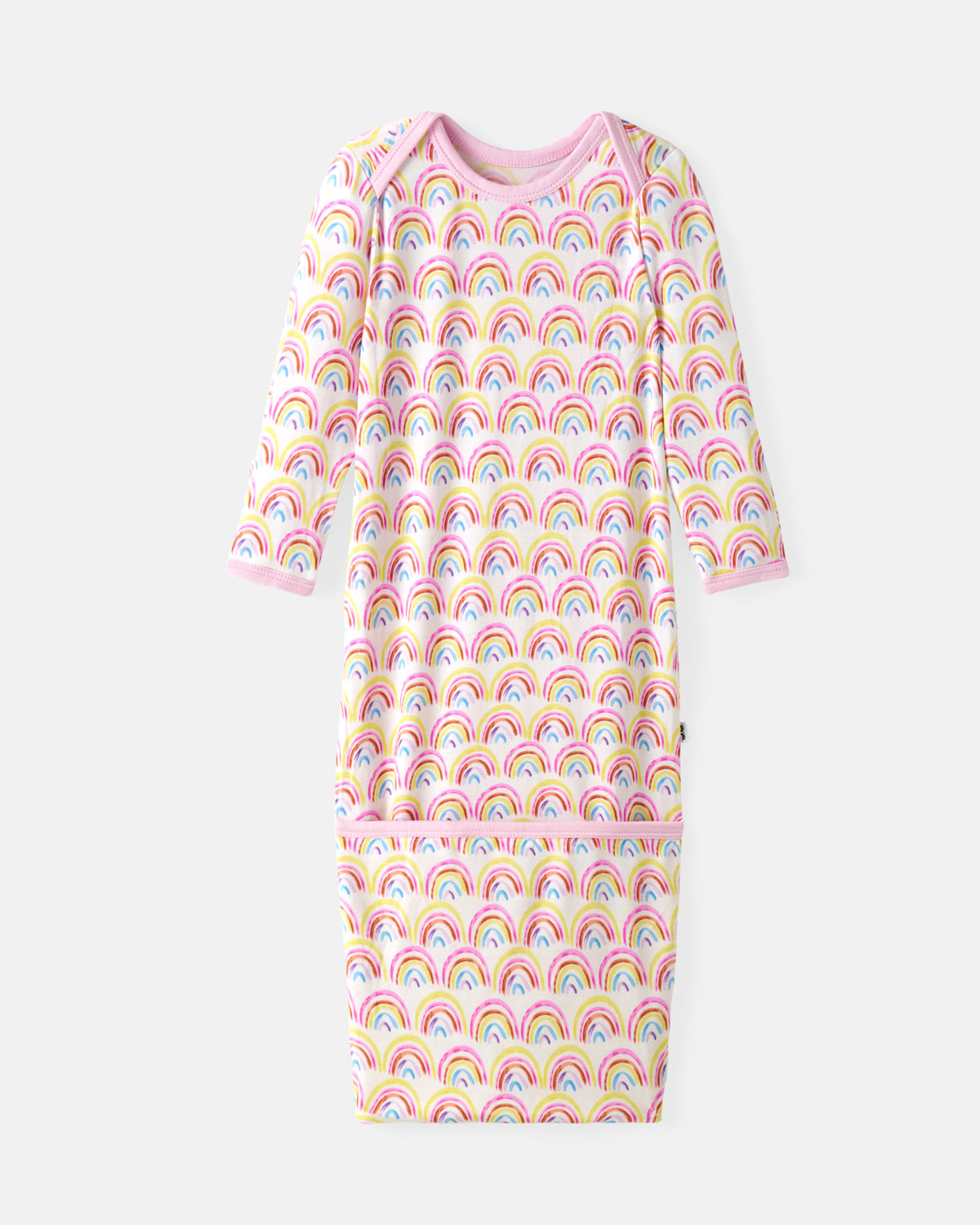 Flat lay of the Pastel Rainbows Infant Gown