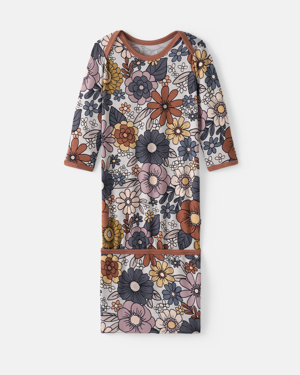 Flat lay of the Wildwood Floral Infant Gown