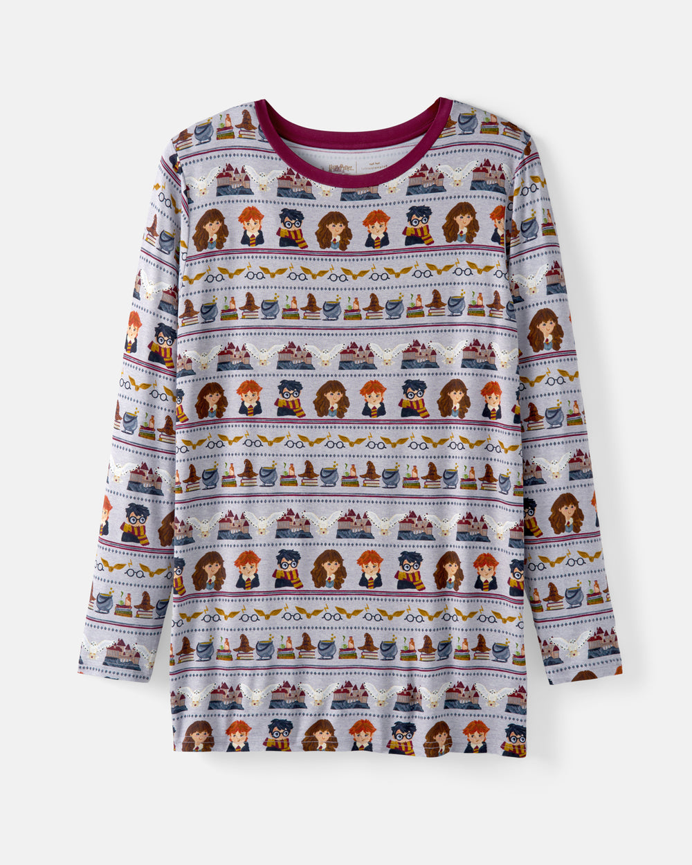 Flat lay of the Harry Potter™ Spellbinding Studies Men's Long Sleeve Pajama Top