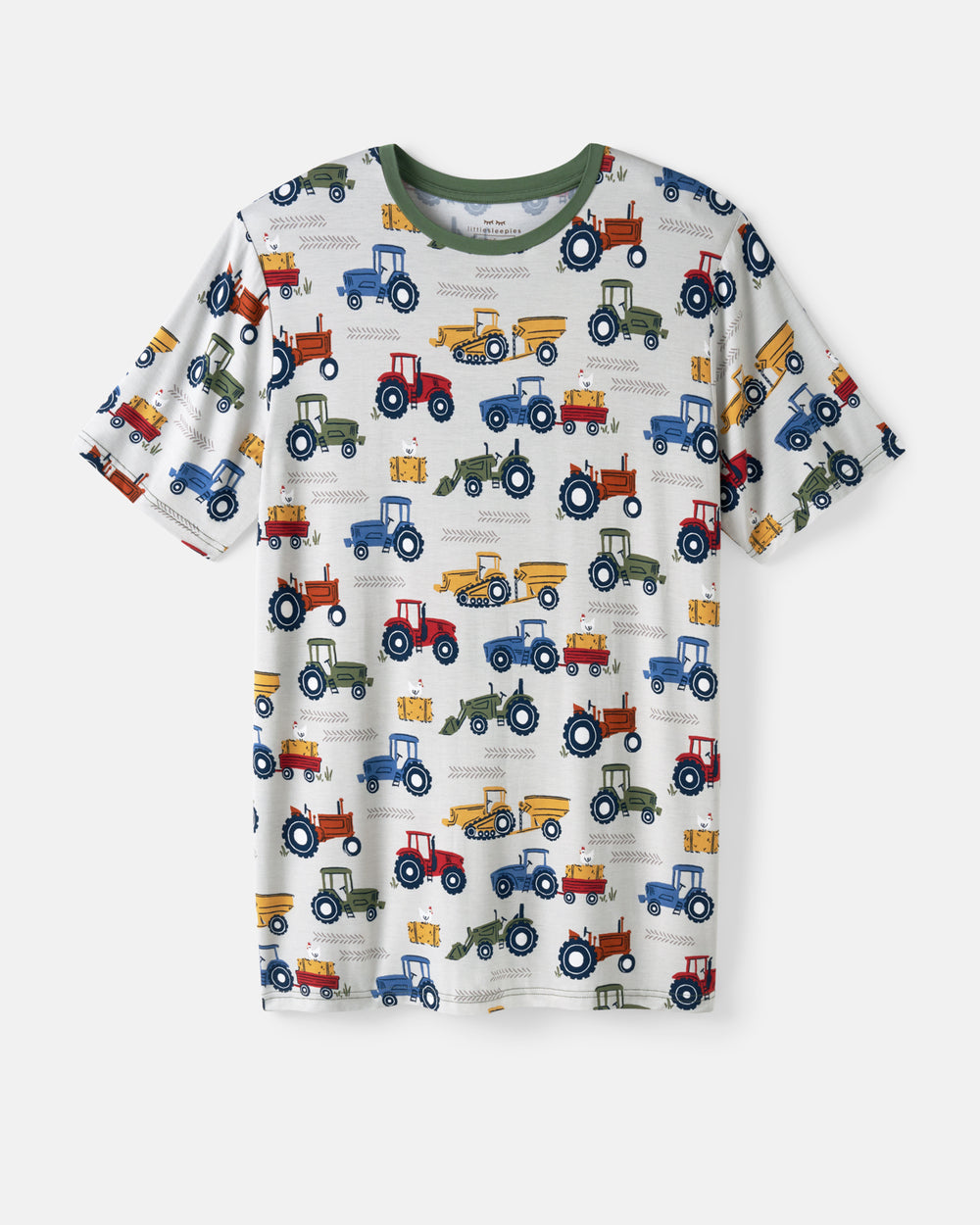 Flat lay of the Tractor Tales Men's Short Sleeve Pajama Top