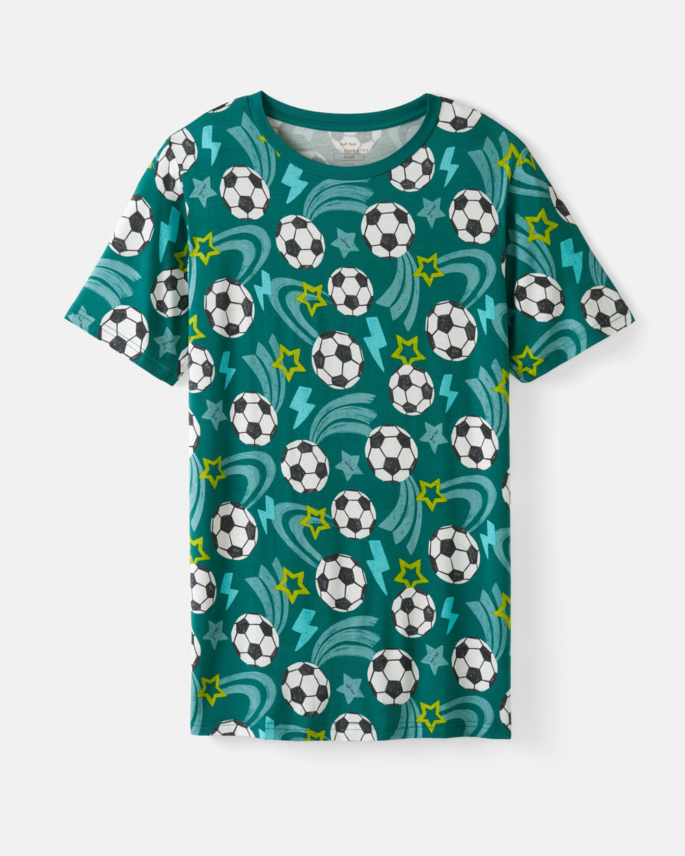 Flat lay of the Soccer Stars Men's Short Sleeve Pajama Top