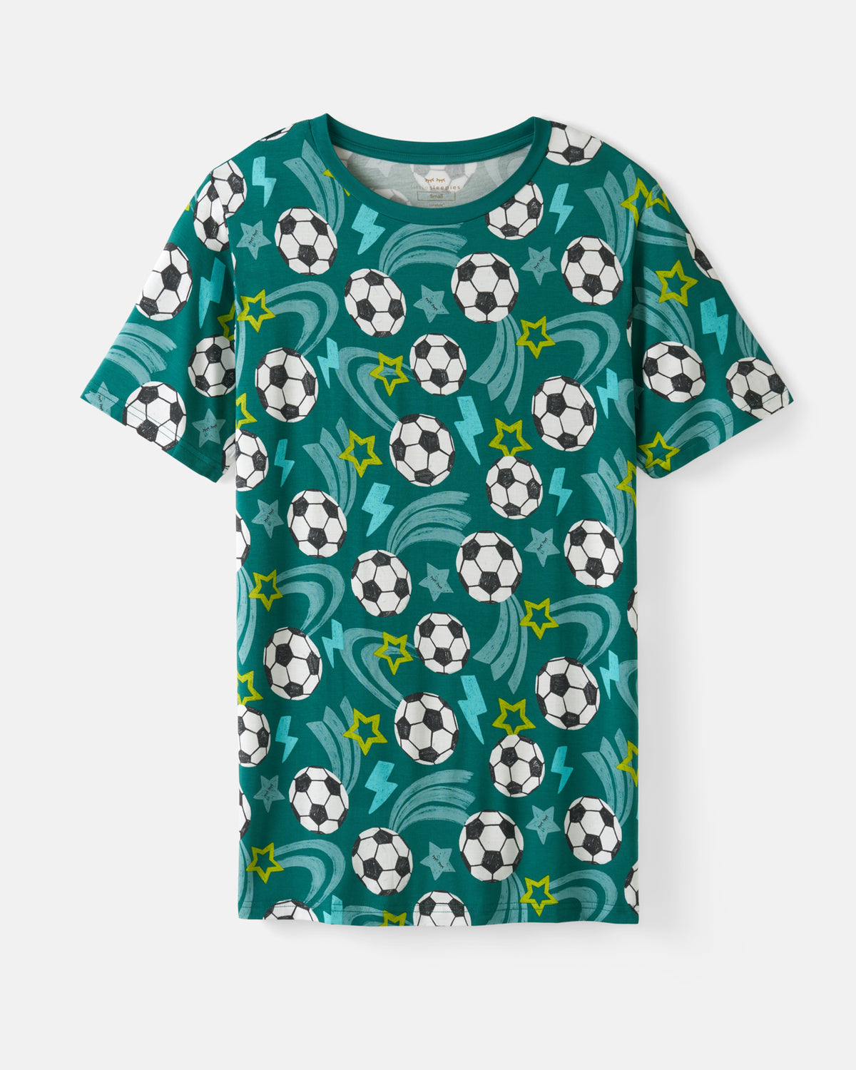 Flat lay of the Soccer Stars Men's Short Sleeve Pajama Top