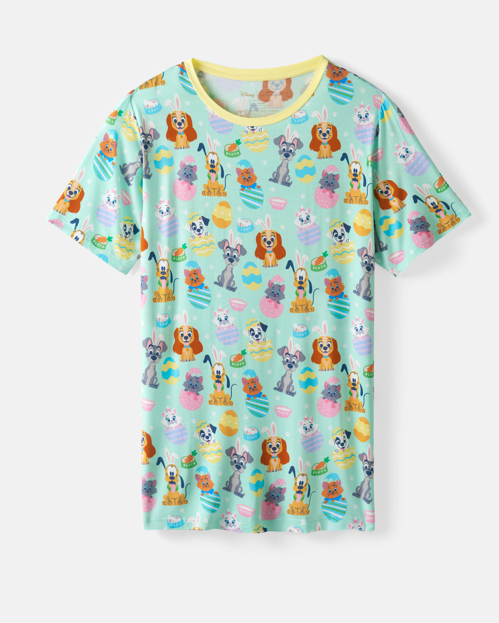 Flat lay of the Disney Peekaboo Pets Men's Short Sleeve Pajama Top
