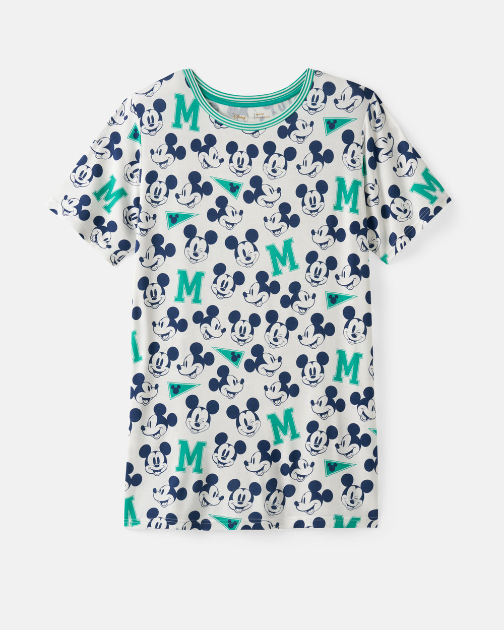 Flat lay of the Disney Varsity Mickey Mouse Men's Short Sleeve Pajama Top