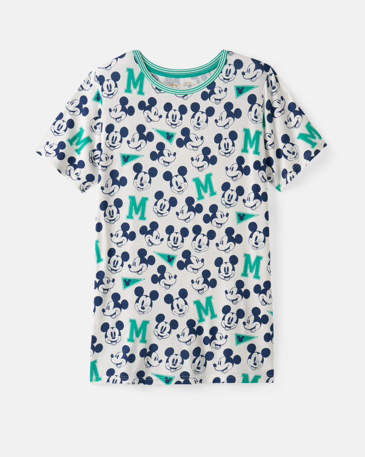 Flat lay of the Disney Varsity Mickey Mouse Men's Short Sleeve Pajama Top