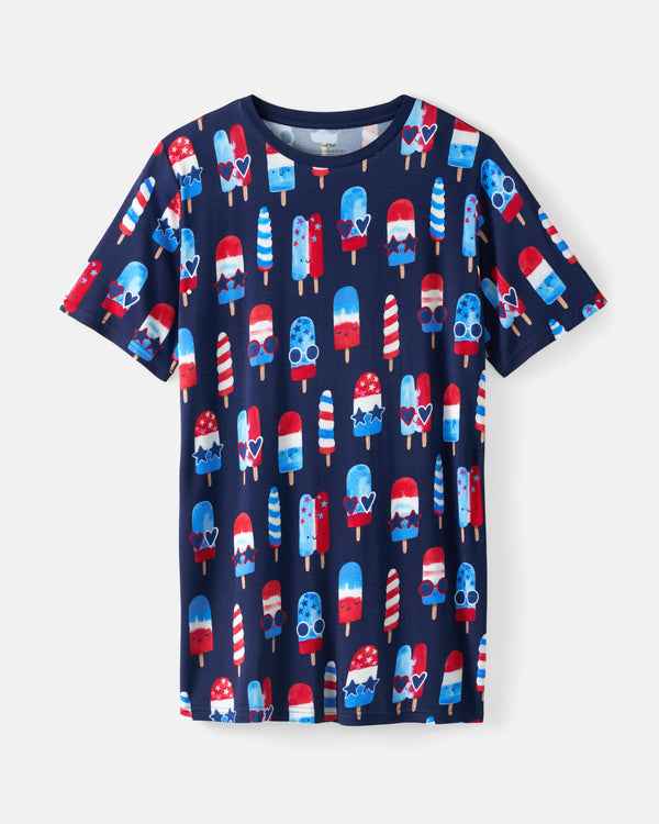 Flat lay of the Sparkle Treats Men's Short Sleeve Pajama Top