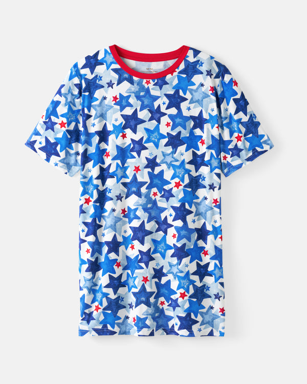 Flat lay of the Starry Splash Men's Short Sleeve Pajama Top