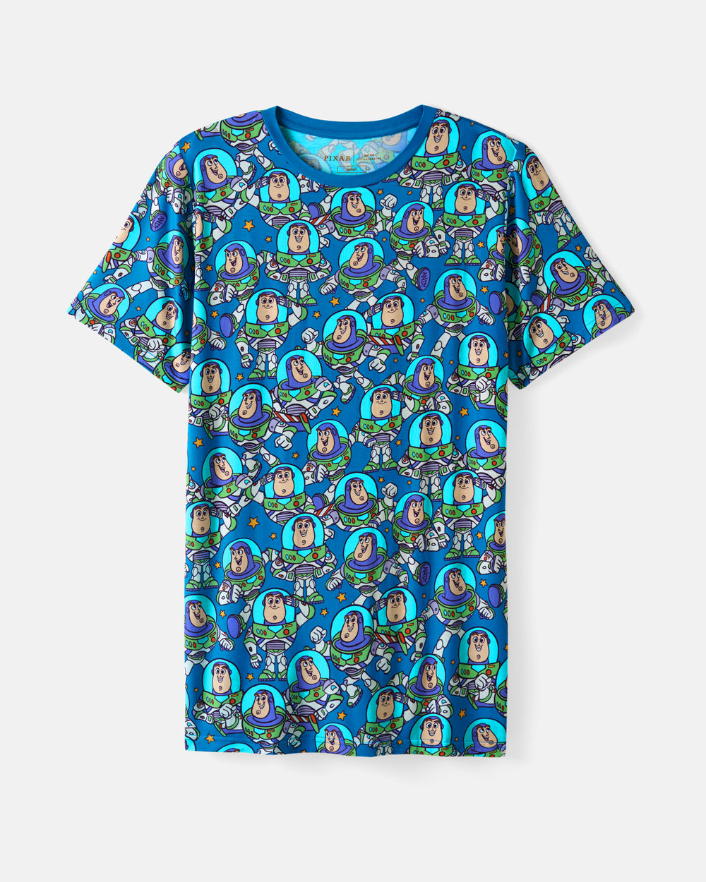 Flat lay of the Disney & Pixar Buzz's Cosmic Crew Men's Short Sleeve Pajama Top