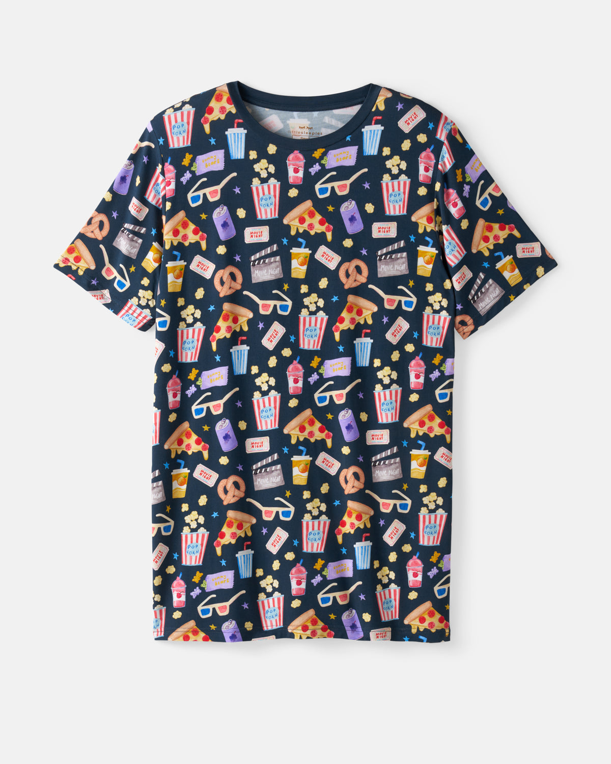 Flat lay of the Movie Marathon Men's Short Sleeve Pajama Top