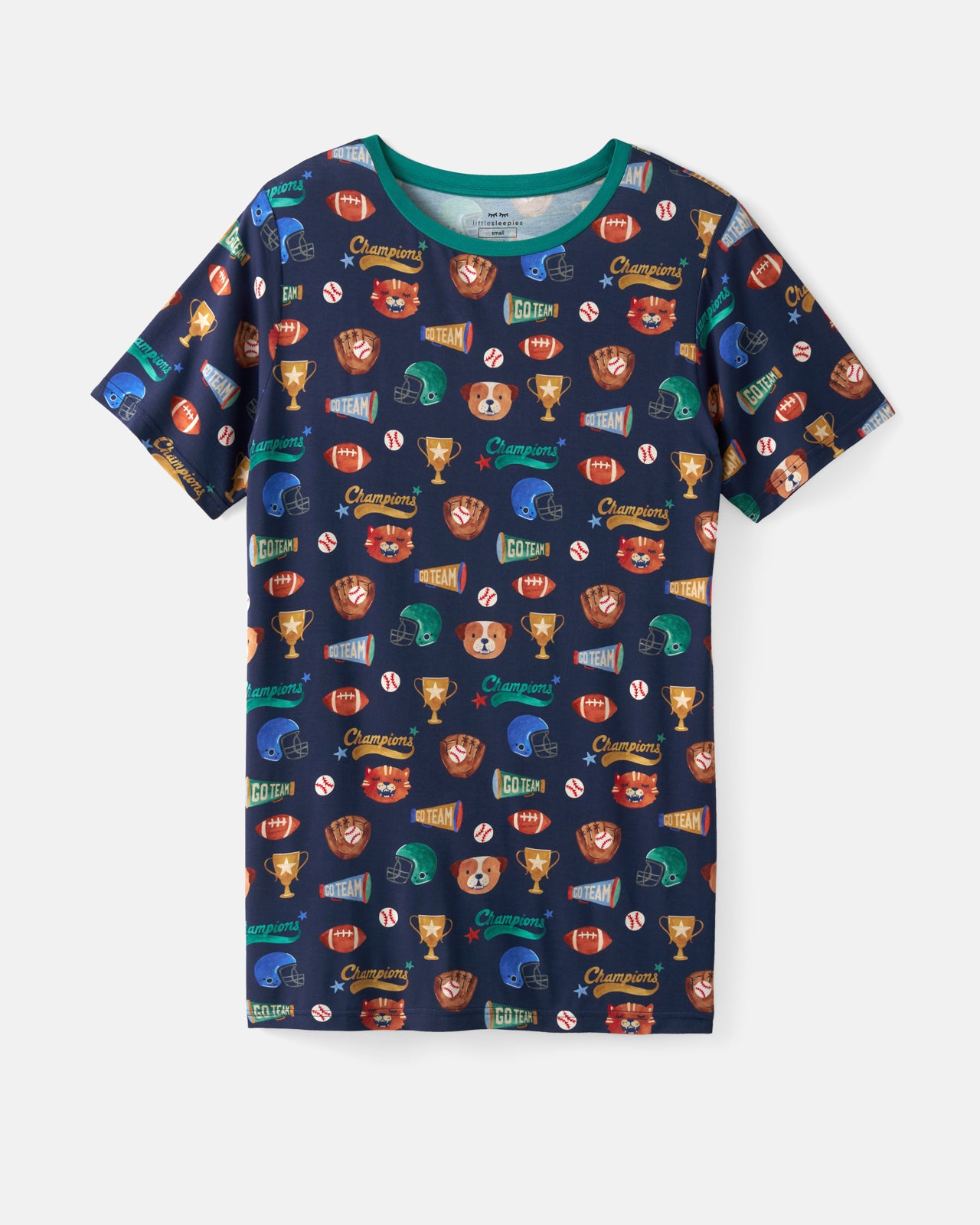 Flat lay of the Team Spirit Men's Short Sleeve Pajama Top