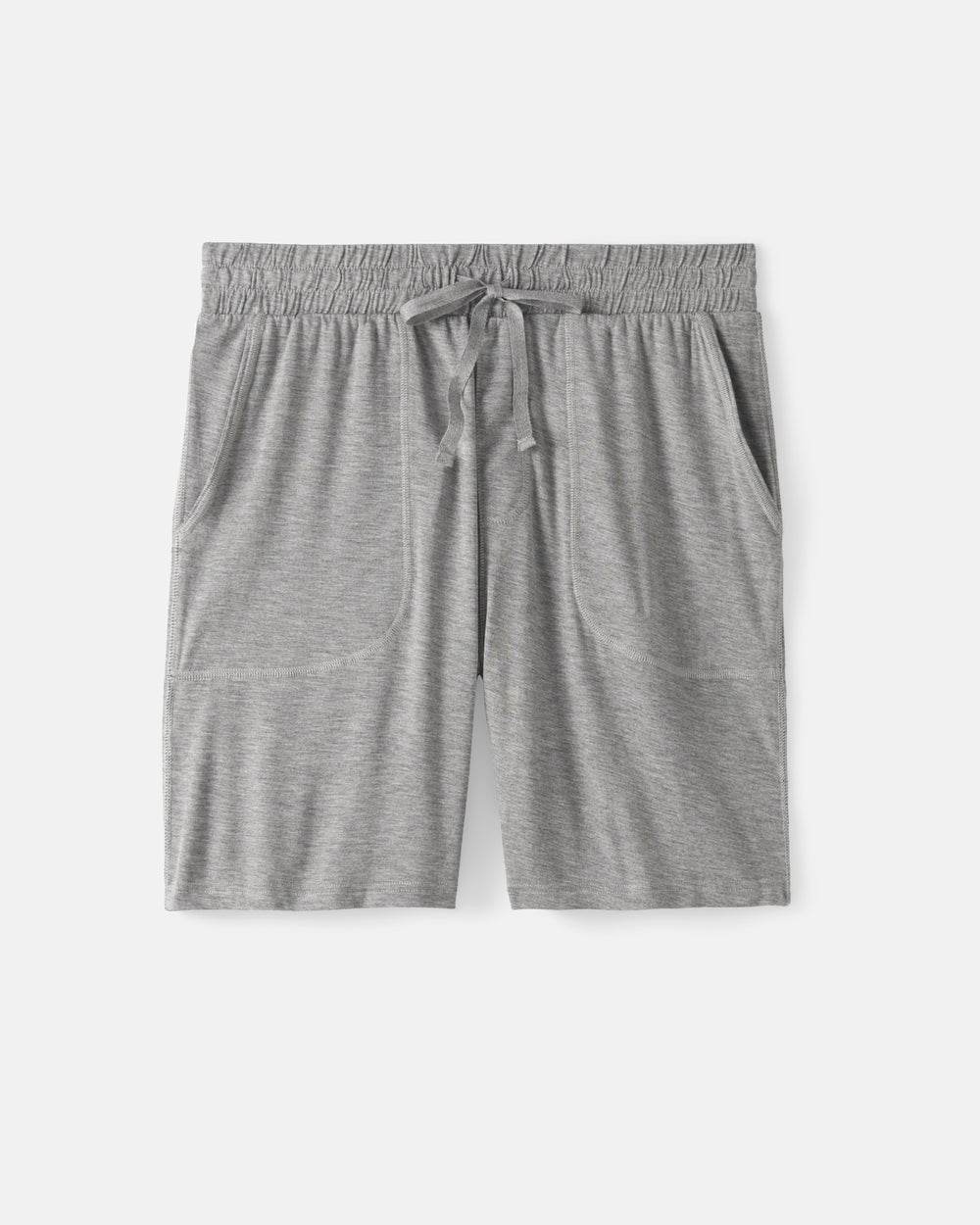 Flat lay of the Heather Gray Men's Pajama Shorts