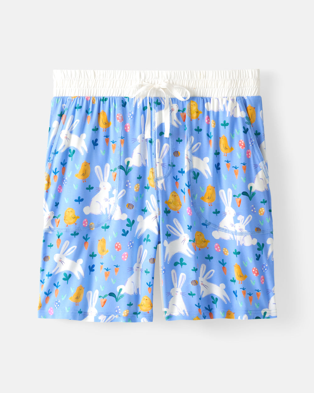 Flat lay of the Bunny Patch Men's Pajama Shorts